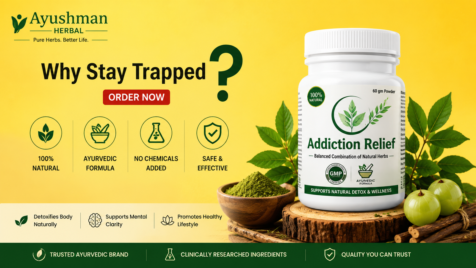 Ayushman Herbal Addiction Relief Natural Herbal Formula